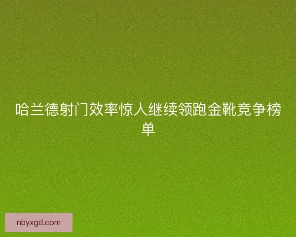 哈兰德射门效率惊人继续领跑金靴竞争榜单