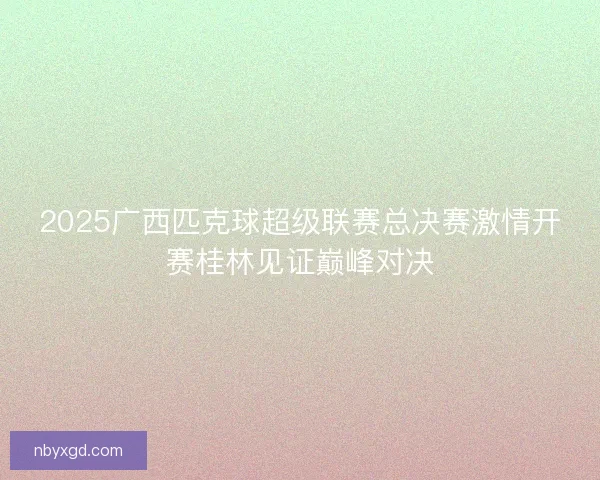 2025广西匹克球超级联赛总决赛激情开赛桂林见证巅峰对决